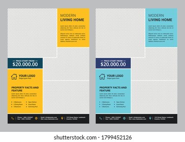 Real Estate Agent Flyer & Poster Template. Vector illustration