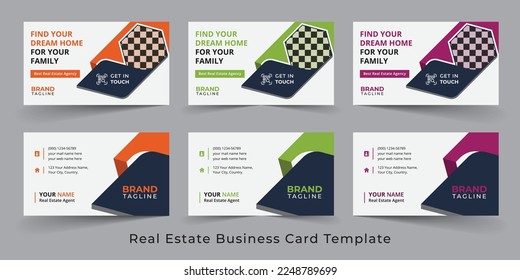 Real Estate Agent and Home Sales Business Card Template Design