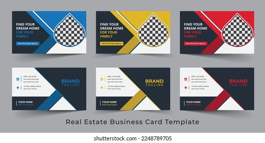 Real Estate Agent and Home Sales Business Card Template Design