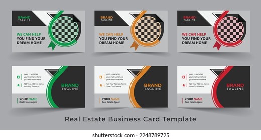 Real Estate Agent and Home Sales Business Card Template Design