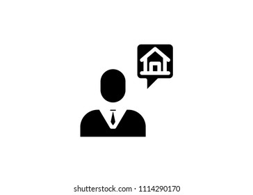  Real Estate Agent icon flat