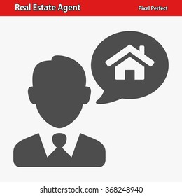 Real Estate Agent Icon. Professional, Pixel Perfect Icons Optimized For Both Large And Small Resolutions. EPS 8 Format.