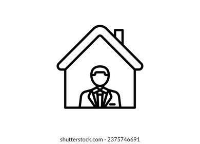 Real Estate Agent Icon. Icon related to Real estate. Suitable for web site design, app, user interfaces. Line icon style. Simple vector design editable