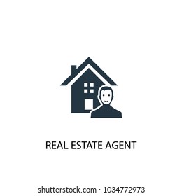 Real Estate Agent icon. Simple element illustration. Real Estate Agent symbol design from Real Estate collection. Can be used for web and mobile.