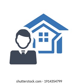 Real estate agent icon (vector illustration)