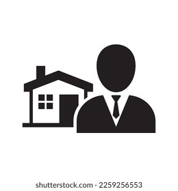 Real estate agent icon vector