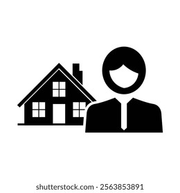 Real estate agent icon vector