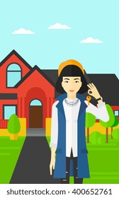 Real estate agent with key.