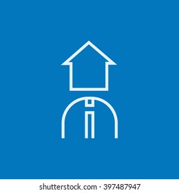 Icono de línea de agente inmobiliario.
