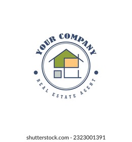 real estate agent logo, vector illustration