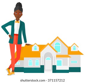 Real estate agent offering house.