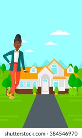 Real estate agent offering house.