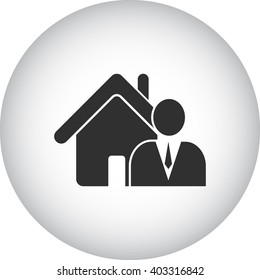 Real estate agent sign simple icon on  background