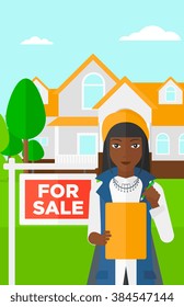 Real estate agent signing contract.