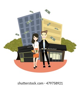 Real estate agent.Vector/Illustration