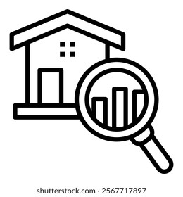 Real Estate Analytics Icon Element For Design