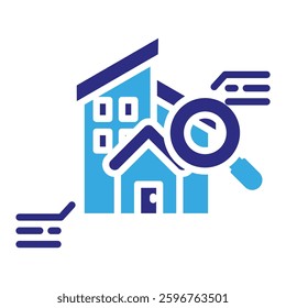 Real Estate Analytics Icon in Glyph Dual Color Style. Simple Vector Design. Simple Vector Glyph Icon