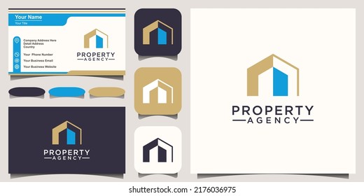 Real Estate Apartment Building construction Logo design template