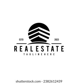 Real Estate Apartment Building Logo Vintage Design.  Concept Template for Property Real Estate Company.