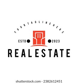 Real Estate Apartment Building Logo Vintage Design.  Concept Template for Property Real Estate Company.