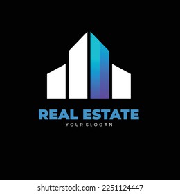 Real estate apartment building property vector logo template