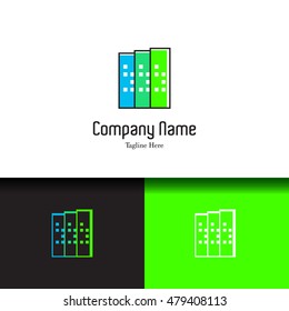 Real estate, apartment, condo, house, rental business. Corporate branding unique and creative lowercase flat logo design template