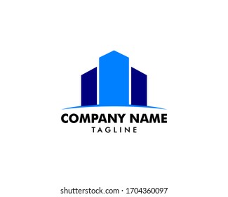 Real Estate Apartment Skyscraper Logo Vector Icon