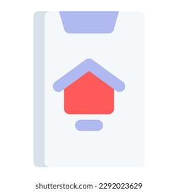 Real estate app in flat icon. smartphone, mobile, home