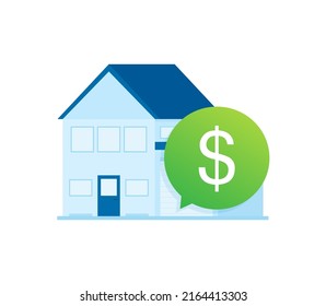 Real estate appraisal. Modern flat blue icon. Business concept