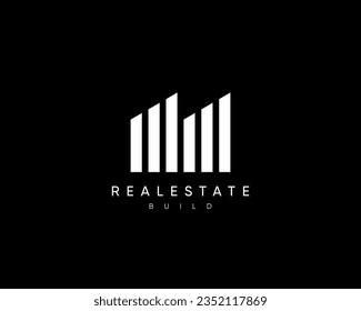 Real estate, architecture, building construction, residence, apartment, planning and structure logo design composition. Abstract residential building vector design symbol.