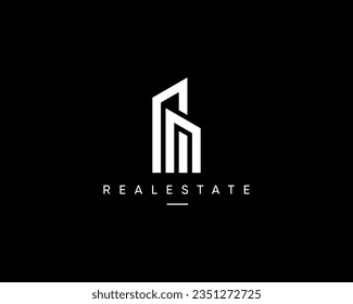 Real estate, architecture, cityscape, construction, apartment, residence, skyscraper, city building, property, logo design concept. Abstract city landscape vector design symbol.