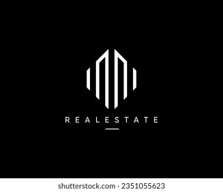 Immobilien, Architektur, Bauwesen, Stadtlandschaft, Stadtlandschaft, Wolkenkratzer Logo Design Vorlage. Abstraktes Stadtlandlogo.