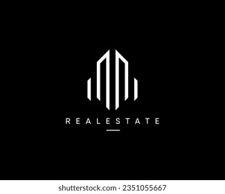 Real estate, architecture, construction, city landsacpe, cityscape, skyscraper logo design template. Abstract cityscape vector logo symbol.