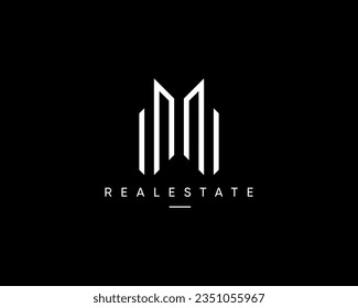 Real estate, architecture, construction, city landsacpe, cityscape, skyscraper logo design template. Abstract cityscape vector logo symbol.