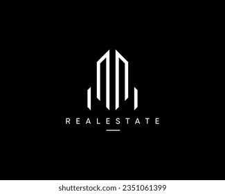 Real estate, architecture, construction, city landsacpe, cityscape, skyscraper logo design template. Abstract cityscape vector logo symbol.