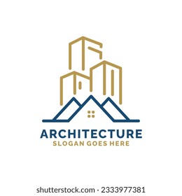 Real estate, architecture, construction logo design vector illustration