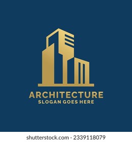 Inmobiliaria, arquitectura, diseño del logo de construcción ilustración vectorial