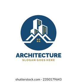 Inmobiliaria, arquitectura, diseño del logo de construcción ilustración vectorial