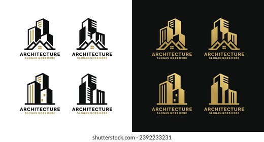 Real estate, architecture, construction logo set design vector illustration