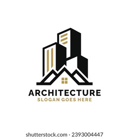 Real estate, architecture, construction logo design vector illustration