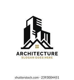 Real estate, architecture, construction logo design vector illustration