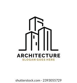 Inmobiliaria, arquitectura, diseño del logo de construcción ilustración vectorial