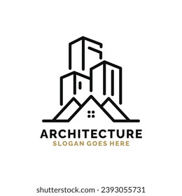 Real estate, architecture, construction logo design vector illustration