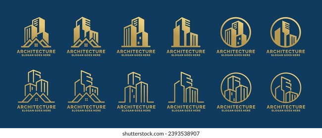 Real estate, architecture, construction logo set design vector illustration