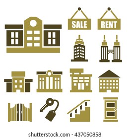 real estate, asset icon set