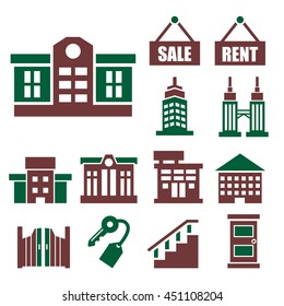 real estate, asset icon set