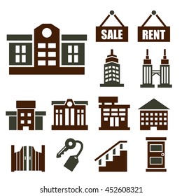 real estate, asset icon set