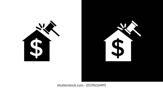 Real estate auction icon linear logo isolated
