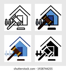 real estate auction icon vector design in filled, thin line, outline and flat style.