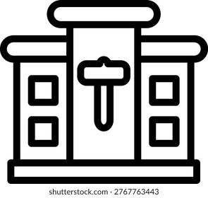 Real Estate Auction Line Icon and Vector